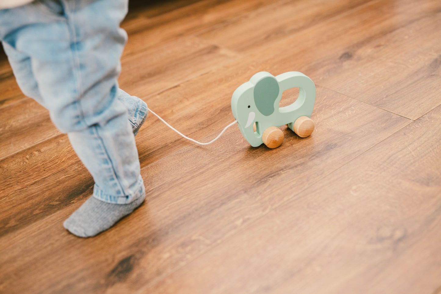 an elephant pull-along toy