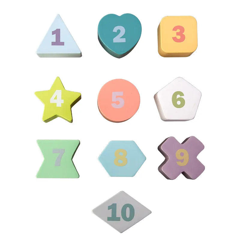 Pieces for the wooden shape sorting cube